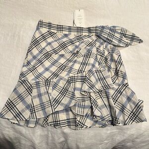 Veronica Beard Kaia Check Ruffle Skirt NWT